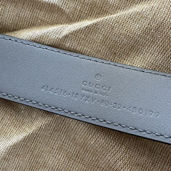 New 100% Authentic GUCCI Belt Marmont 414516 80 cm 32 In Grey Leather Logo - Picture 6 of 6